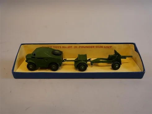 DINKY TOYS. 25-Pounder Field Gun Set 697. Originalkartong